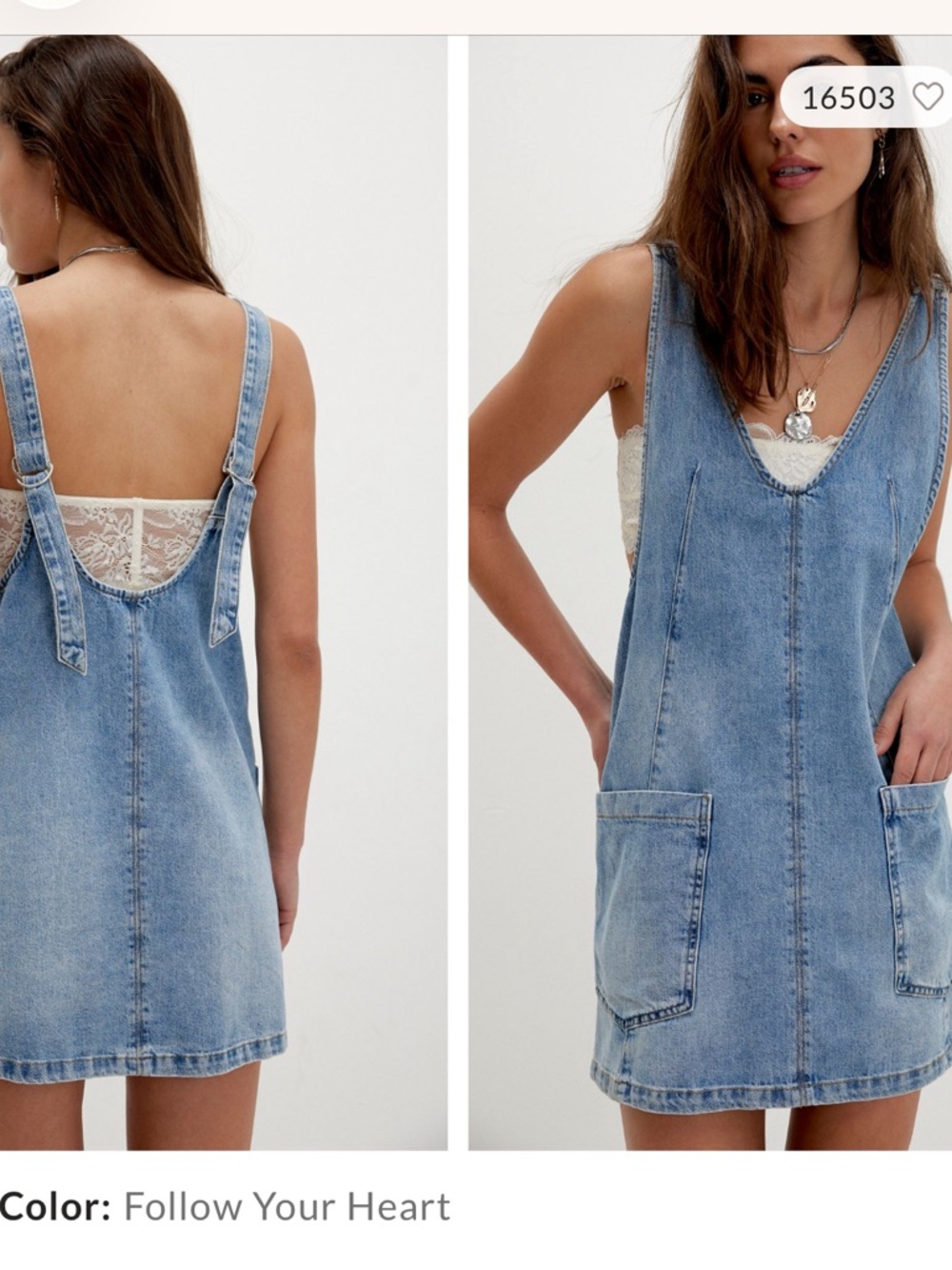 Free People ‘High Riller’ Denim Dress NWT